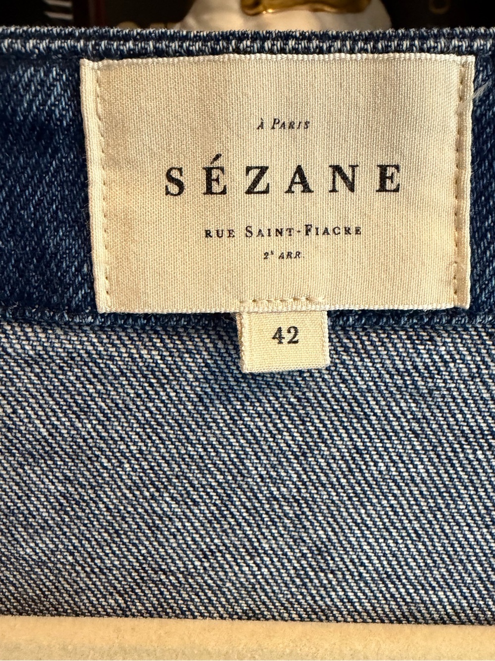 Sezane Lianne Denim Jean Button Front Dress - Picture 5 of 7